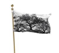 Pavillon Nautique Chêne Arbres Racines Noires Profondes Branches Pavillon | Party 3x5 FT Double Face Bannière personnalisée RéSistant Aux IntempéRie bannière Jardin Fans