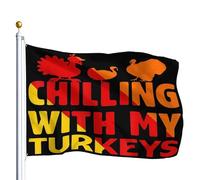 Pavillon Nautique Détente Avec Mon Design Amusant De Thanksgiving Double Face Drapeau Double Face Portable Bannière De Drapeaux Personnalisés Pour Maison Extérieur Élection 90X150Cm