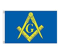 Pavillon Nautique Franc-Maçonnerie Bleue Et Jaune Couleur Vive Bannière Personnalisée Double Face Drapeau Grand Pour Anniversaires Défilés Élection 90X150Cm