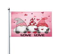 Pavillon Nautique I Love l'été des gnomes Pavillon Parade 3x5 FT | LéGer Drapeau Double Face Couleur Vive Bannière personnalisée ExtéRieur DéFiléS