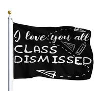 Pavillon Nautique Je Vous Aime Tous. Fin Des Cours. Dernier Jour D'École. Professeur. Résistant Aux Intempéries Bannière Personnalisée Léger Bannière De Drapeaux Personnalisés Pour Fans 90X150Cm