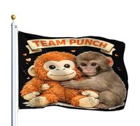 Pavillon Nautique L'Équipe De Singes Macaques Punches Vintage Le Singe Double Face Grande Drapeau Durable Drapeau/Bannière Personnalisé Pour Bar Balcon Bateau 90X150Cm