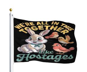 Pavillon Nautique On Est Tous Dans Le Même Bateau, Comme Des Otages (Mème) Double Face Drapeau De La Fierté Léger Bannière De Drapeaux Personnalisés Pour Maison Fête Festivités 90X150Cm