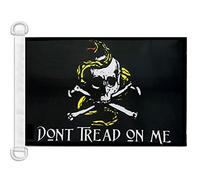 Pavillon nautique Pirate Don't Tread On Me 45x30cm - Drapeau de bateau corsaire tête de mort 30 x 45 cm - AZ FLAG