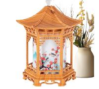 Pavillon Night Light Humidifier - USB Double Spray Cool Mist, Portable Quiet | Oriental Garden Style Humidificateur de voiture de bureau, dispositif d'humidité d'air bruyant à