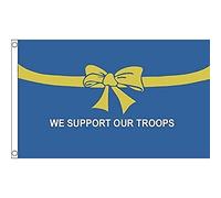 Pavillon Nous Soutenons Nos Troupes, L'Armée Américaine Bleue 2 Œillets Grande Drapeau Imperméable Drapeau Grand Pour Rue Déco Fête Balcon Extérieur 90X150Cm