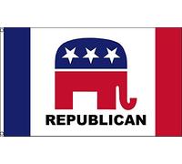 Pavillon Parti Politique Républicain Éléphant Rouge Blanc Bleu Double Face Grande Drapeau Imperméable Drapeau Grand Pour Jardin Parade Intérieur 90X150Cm