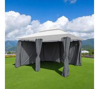 Pavillon partie latérale anthracite avec fermeture éclair pour 3 x 4 m - set de 2 pièces - tente de jardin paroi latérale hydrofuge