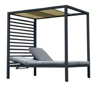 Pavillon Pergola Tente de Jardin ombrage Tonnelle BACCARO avec chaises Longues et pergola Blanc