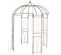 Pavillon pour roses 200 x 270 cm en brun rouille - avec 4 treillis
