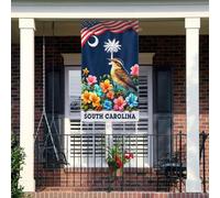Pavillon Printemps Américain En Caroline Du Sud : Oiseaux Indigènes Et Fleurs En Fleurs Résistant Aux Intempérie Géant Pavillon Couleur Vive Drapeau Grand Pour Anniversaires 90X150Cm