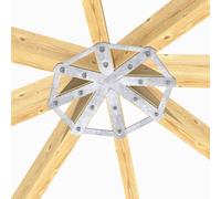Pavillon Raccord de toit 5 mm acier galvanisé à chaud - Raccord d'angle pour pavillon de jardin - 8-angle