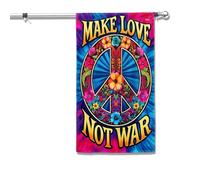 Pavillon Symbole De Paix Hippie Américain : Faites L'Amour, Pas La Guerre Résistant Aux Intempérie Drapeau Double Face Léger Drapeau Grand Pour Extérieur Supporters Fête 90X150Cm