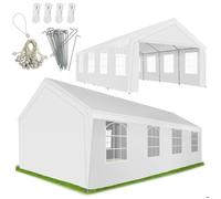 Pavillon - TECTAKE - tente de réception mammut 4 x 8 m, imperméable, protection uv 50+, structure acier, 800 x 400 x 310 cm - blanc