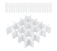 Pavlleen 24 Pcs Séparateurs de Tiroir, 32 x 7 cm (blanc) | Grille Diviseur Organisateur de Tiroir en Plastique,Réglable,pour sous-Vêtements,Chaussettes,Maquillage,Fournitures de Bureau