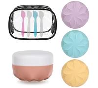 Pavlleen 4 Pièce Silicone Travel Toiletry Containers, 30 ml Silicone Cream Jars, essentiels de voyage/accessoires de voyage, pour cosmétiques, crèmes, lotions