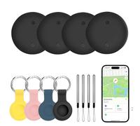 Pavlleen Lot de 4 Smart Air Tag Traceur, Compatible avec Apple Localiser (iOS Uniquement), Tracker with Protective Case/Keyring, pour clés, Bagages, Portefeuille, IP67 étanche, Batterie Remplaçable