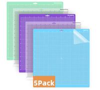 Pavlleen Set de 5 Tapis de Découpe Adhésifs pour Cricut Maker 3/Maker/Explore 3/Air 2, Tapis de Bricolage 30,5 x 30,5 cm, LightGrip, StandardGrip et StrongGrip, Accessoires pour Cricut
