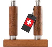 PAVLOVA'S Ensemble moulin à poivre et moulin à sel manuel en bois rechargeable fabriqué en Suisse Coffret cadeau amusant pour cuisine ou nouvelle maison Sans plastique Sans piles