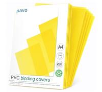 Pavo - A4 200 microns Couvertures Reliure PVC Jaune/Transparent - Paquet de 100