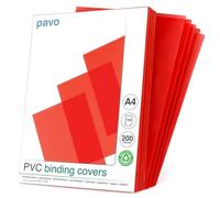 Pavo - A4 200 microns Couvertures Reliure PVC Rouge/Transparent - Paquet de 100