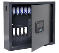 Pavo - Armoire à clés avec Serrure électronique numérique,également Ouvert avec Un Lecteur d'empreintes digitales ou Une clé,Porte-clés magnétiques pour 20 clés,10 Porte-clés magnétiques Noirs Inclus