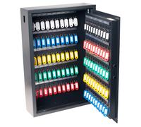 Pavo - Deluxe Armoire à clés pour 100 clés, Dimension : 8x38x55 cm - Gris foncé / 100 Porte-clés Inclus
