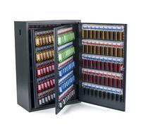 Pavo - Deluxe Armoire à clés pour 300 clés, Dimension : 20x38x55 cm - Gris foncé / 300 Porte-clés Inclus