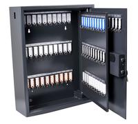 Pavo Armoire à clés haute sécurité avec serrure électronique à code - Capacité 100 clés - Gris foncé