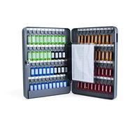 Pavo - Armoire à clés pour 80 clés , Dimension : 6x28x37 cm - Gris foncé / 80 porte-clés inclus