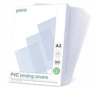 PAVO Bte de 100 Plats de couverture pour reliure A3 PVC 0,30 mm Transparent