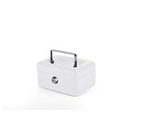 Pavo Caisse à monnaie en métal 15cm avec 2 clés et plateau amovible, Blanc