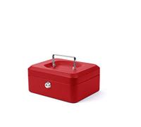 Pavo Caisse à monnaie en métal 20cm avec 2 clés et plateau amovible, Rouge
