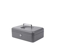 Pavo - Caisse à monnaie en métal de qualité supérieure avec 2 clés et plateau amovible, Dimensions : 25x18x9 cm, couleur: Gris foncé