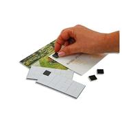 Pavo Carré Magnétique Adhésif, 14mm x 14mm, 80g/cm², Noir, Lot de 49