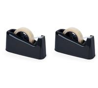 Pavo - Dévidoir de ruban adhésif 66 m x 25 mm, Noir (Sans ruban adhésif) (Lot de 2)