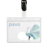 PAVO Pack de 25 Badges sécurité 60 x 90 mm Transparent