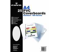 Pavo-reliure plastique-PVC-A4 transparent 180mic, lot de 25, transparent