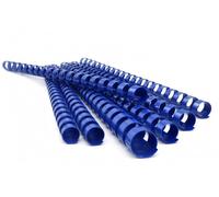 Staples – Baguette de reliure 21 anneaux 6 mm bleue – Boîte de 100