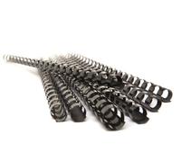 Pavo - Peignes de Reliure en Plastique Premium 6 mm A4 Noir, Lot de 100, Dos 21 Anneaux, jusqu’à 20 Feuilles - 8001576