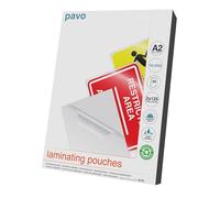 Pavo Boîte de 50 Pochettes de plastification à chaud brillante 2 x 125 microns A2 Transparent