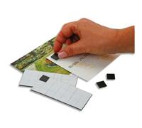 PAVO Sachet de 49 Carrés magnétiques adhésifs de1,5 cm, force 80g/cm2