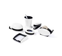 Pavo Set Trendy Organiseur de bureau Blanc laqué/Noir
