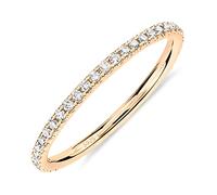 PAVOI Bague d'éternité empilable AAAAA CZ 14K plaqué or jaune en argent zircon cubique - taille 9 pour femme