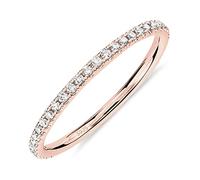 PAVOI Bague d'éternité empilable AAAAA CZ 14K plaqué Or Rose en Argent Zircon cubique - Taille 9 pour Femme