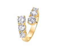 PAVOI Bague d'éternité épaisse en plaqué or 14 carats avec oxyde de zirconium pour femme | Bagues empilables torsadées ouvertes | Bagues déclaration, 9, Or jaune, Zircone cubique
