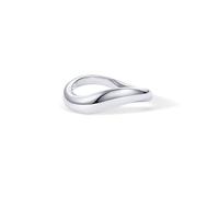 PAVOI Bague empilable ondulée plaquée or 14 carats pour femme | Bague ondulée torsadée | Bagues d'éternité délicates, 5, Or blanc, Pas de pierre précieuse