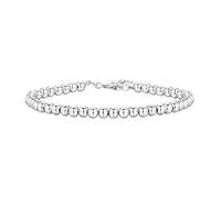 PAVOI Bracelet à chaîne réglable plaqué or 14 carats avec perles en oxyde de zirconium cubain imitation diamant station infini pour femme, One Size, Or blanc, Pas de gemme