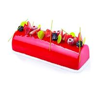 Pavoni Moule à Bûche Tronchetto 23cm Silicone Rouge Cylindrique 2 litres