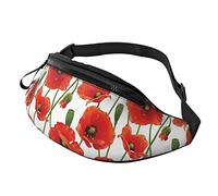 Pavot Fleurs Floral Casual Taille Fanny Pack Pack avec Sangle Réglable pour Sport Bandoulière Sac À Bandoulière Poitrine Sac